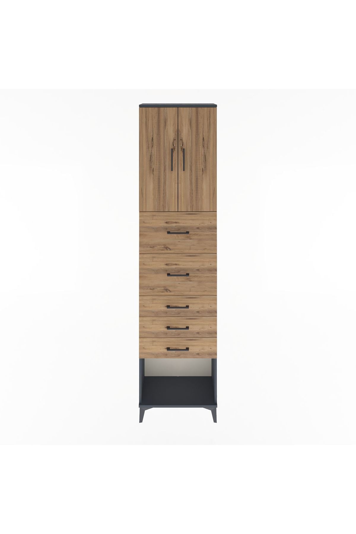 Arges Dolap 3 Raflı 5 Çekmeceli 2 Kapaklı 60x30x243 - S32M069V6A