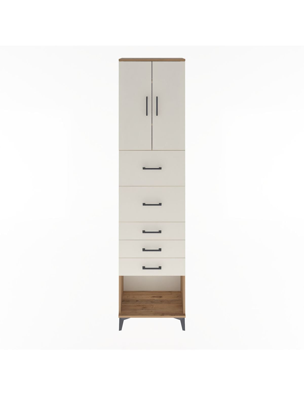 Arges Dolap 3 Raflı 5 Çekmeceli 2 Kapaklı 60x30x243 - S32M069V7A