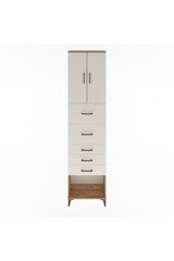 Arges Dolap 3 Raflı 5 Çekmeceli 2 Kapaklı 60x30x243
