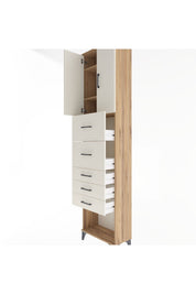 Arges Dolap 3 Raflı 5 Çekmeceli 2 Kapaklı 60x30x243 - S32M069V7A