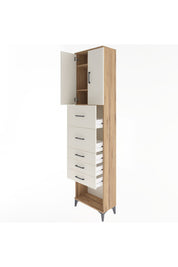 Arges Dolap 3 Raflı 5 Çekmeceli 2 Kapaklı 60x30x243 - S32M069V7A
