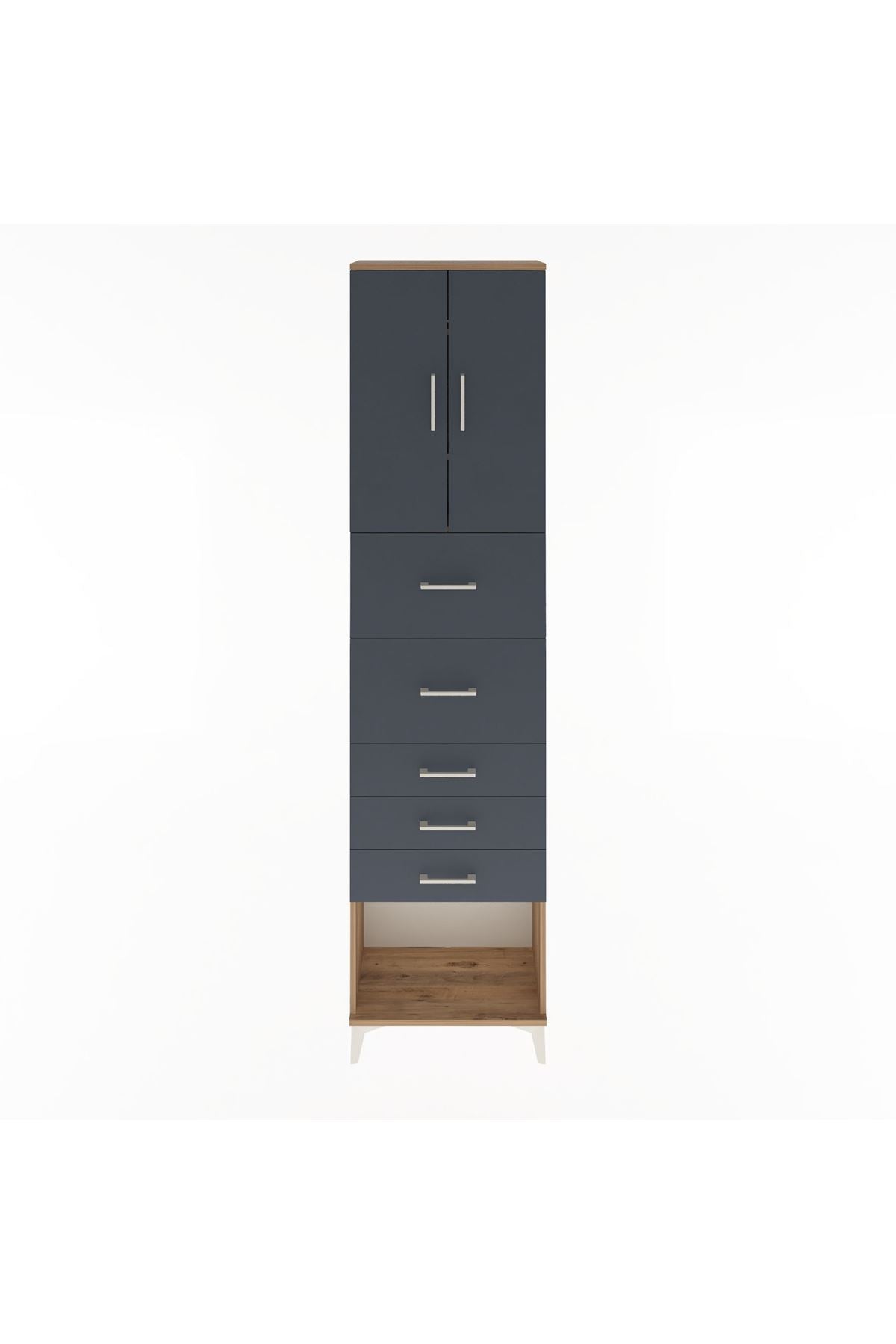 Arges Dolap 3 Raflı 5 Çekmeceli 2 Kapaklı 60x30x243 - S32M069V8A