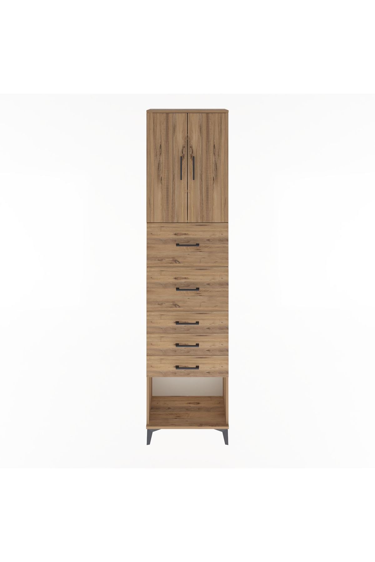 Arges Dolap 3 Raflı 5 Çekmeceli 2 Kapaklı 60x30x243 - S32M069V9A