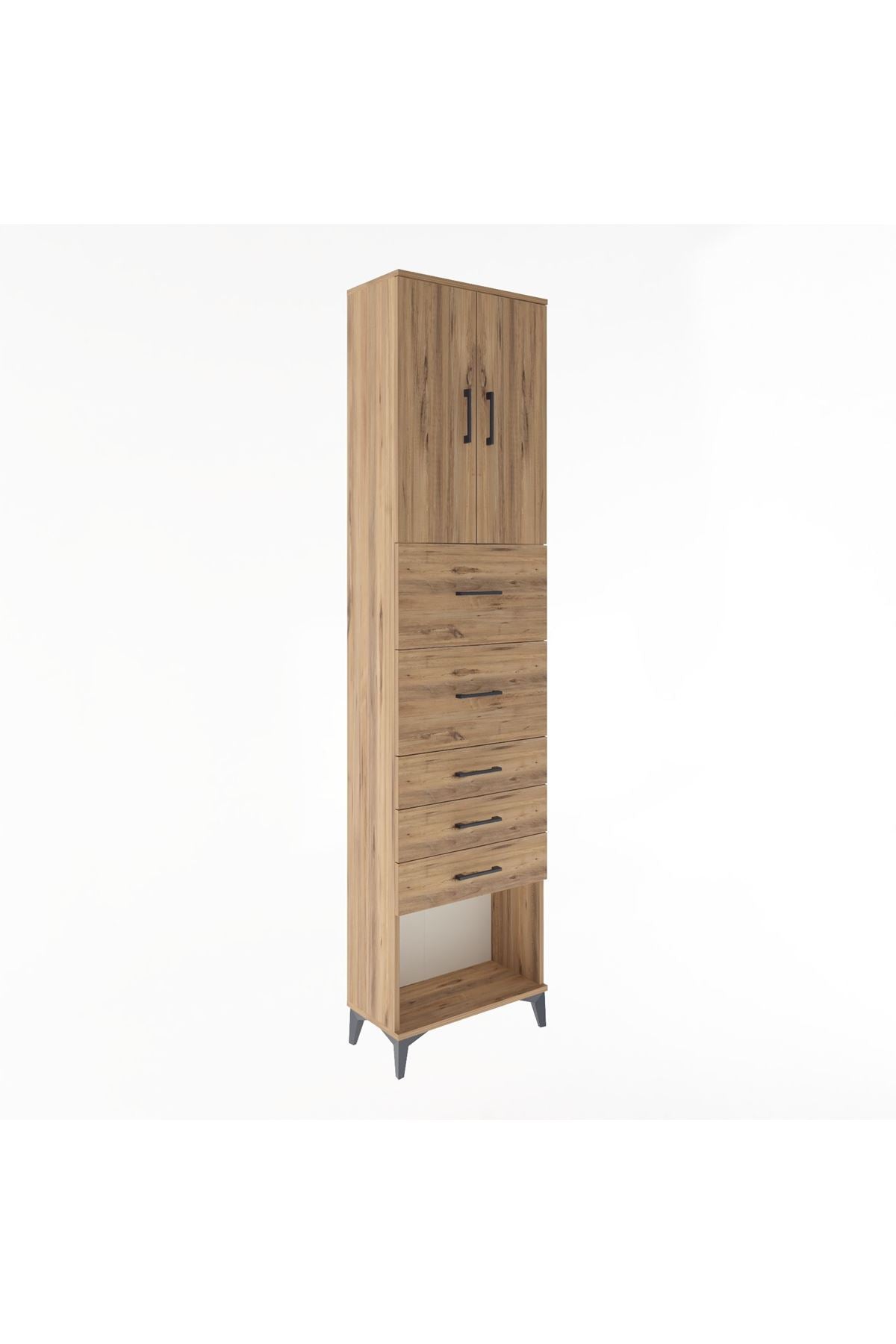 Arges Dolap 3 Raflı 5 Çekmeceli 2 Kapaklı 60x30x243 - S32M069V9A