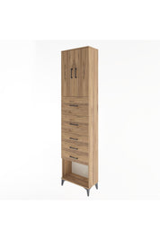 Arges Dolap 3 Raflı 5 Çekmeceli 2 Kapaklı 60x30x243 - S32M069V9A