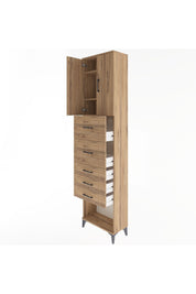 Arges Dolap 3 Raflı 5 Çekmeceli 2 Kapaklı 60x30x243 - S32M069V9A