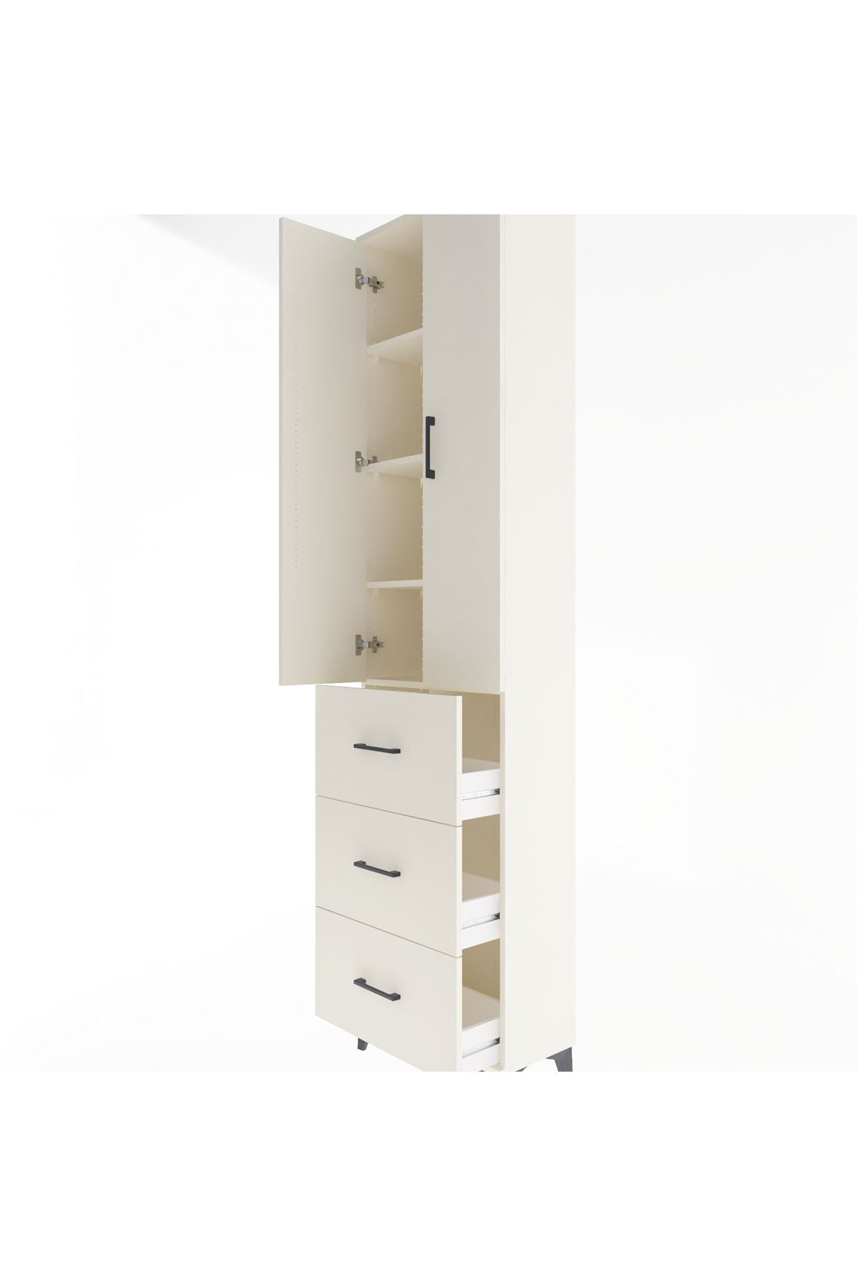Arges Dolap 4 Raflı 3 Çekmeceli 2 Kapaklı 60x30x243 - S32M070V1A