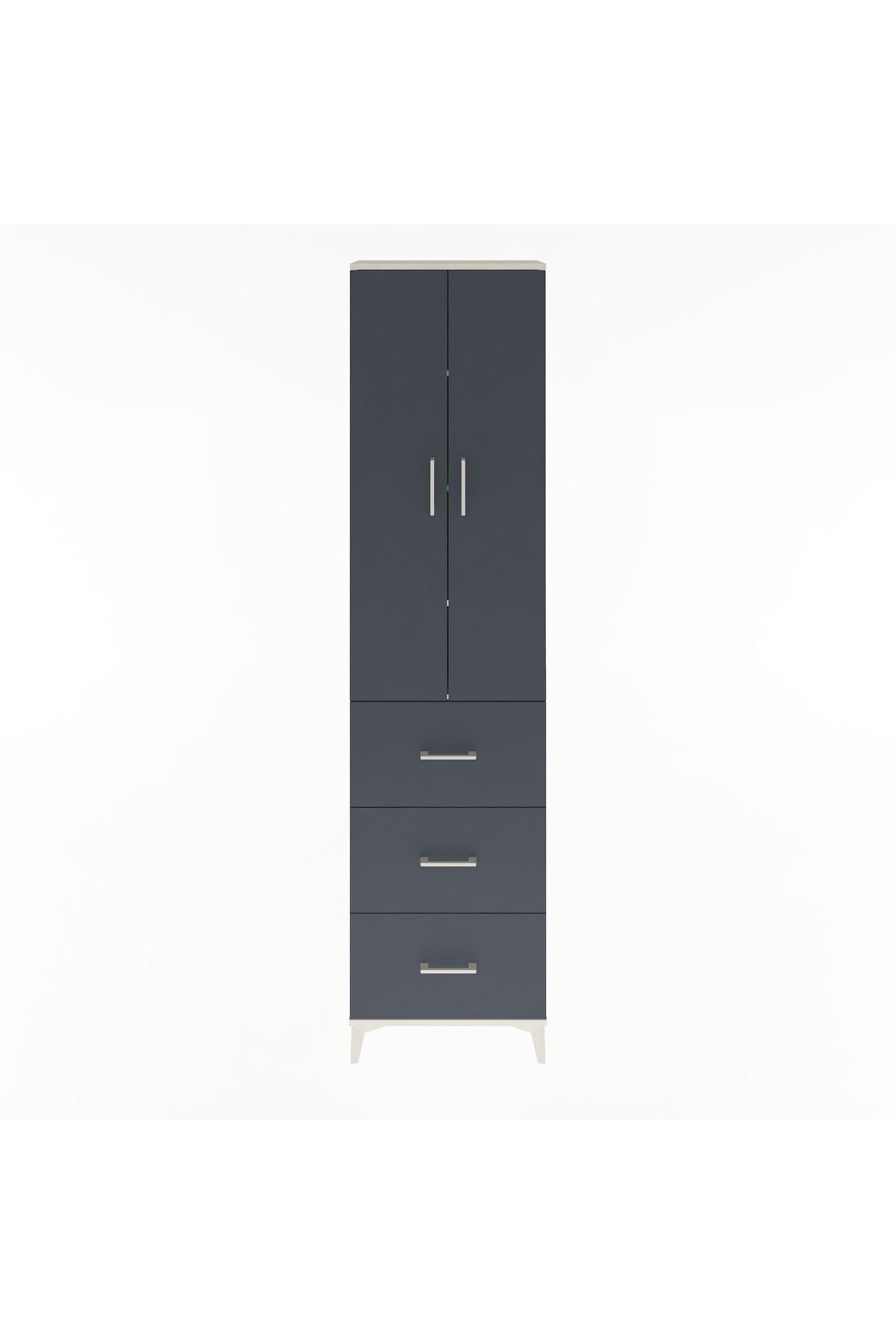 Arges Dolap 4 Raflı 3 Çekmeceli 2 Kapaklı 60x30x243 - S32M070V2A