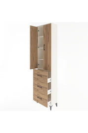 Arges Dolap 4 Raflı 3 Çekmeceli 2 Kapaklı 60x30x243 - S32M070V3A