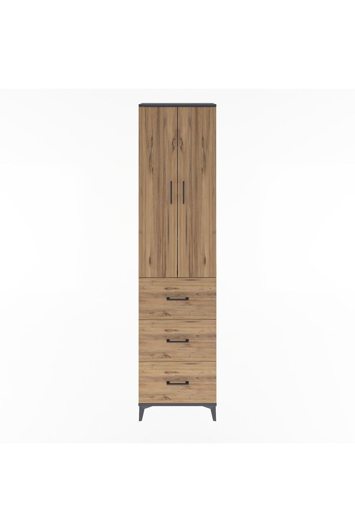 Arges Dolap 4 Raflı 3 Çekmeceli 2 Kapaklı 60x30x243 - S32M070V6A