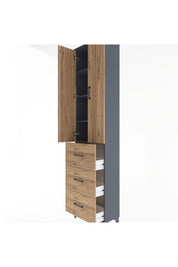 Arges Dolap 4 Raflı 3 Çekmeceli 2 Kapaklı 60x30x243 - S32M070V6A