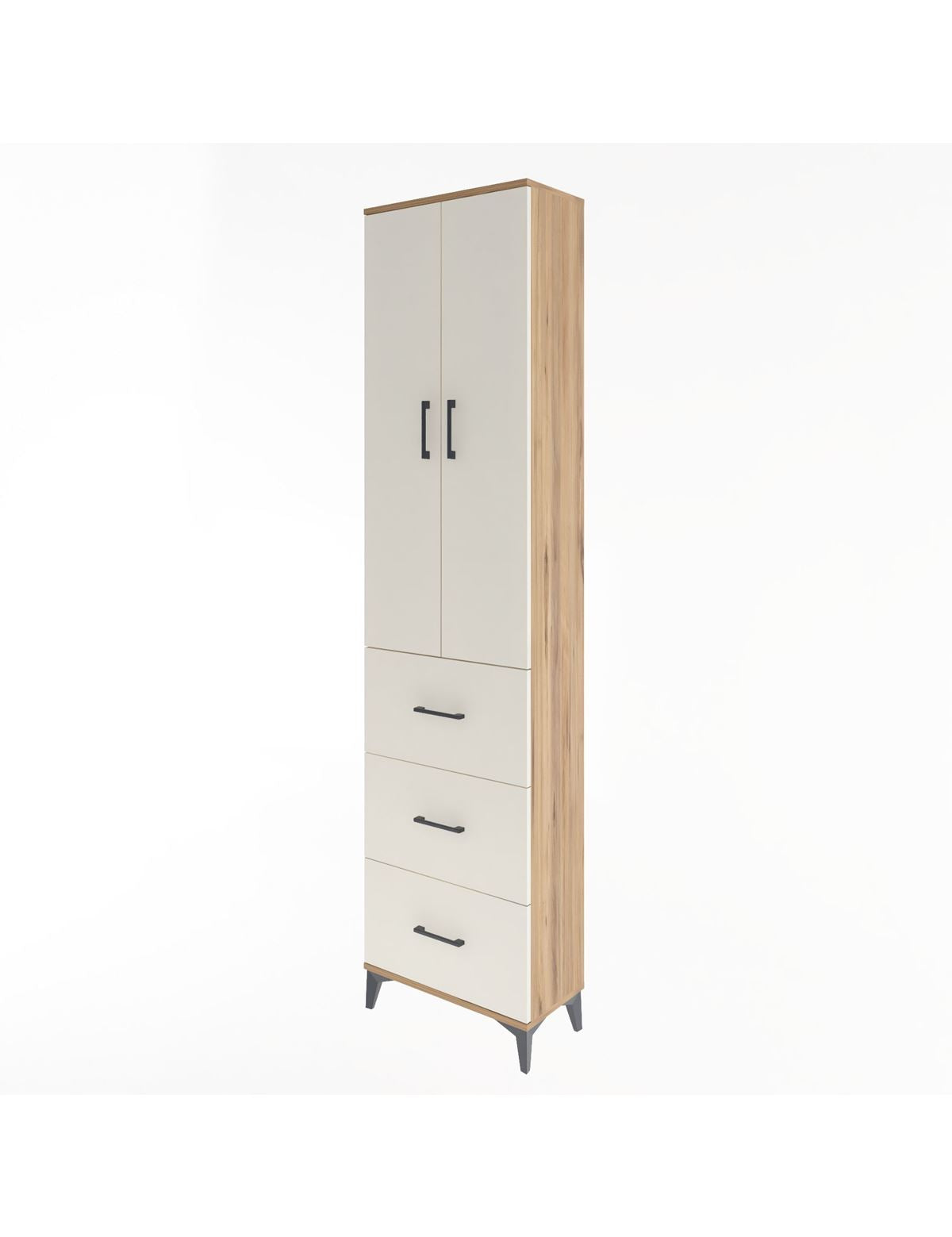 Arges Dolap 4 Raflı 3 Çekmeceli 2 Kapaklı 60x30x243 - S32M070V7A