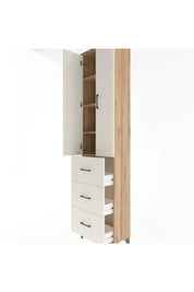Arges Dolap 4 Raflı 3 Çekmeceli 2 Kapaklı 60x30x243 - S32M070V7A