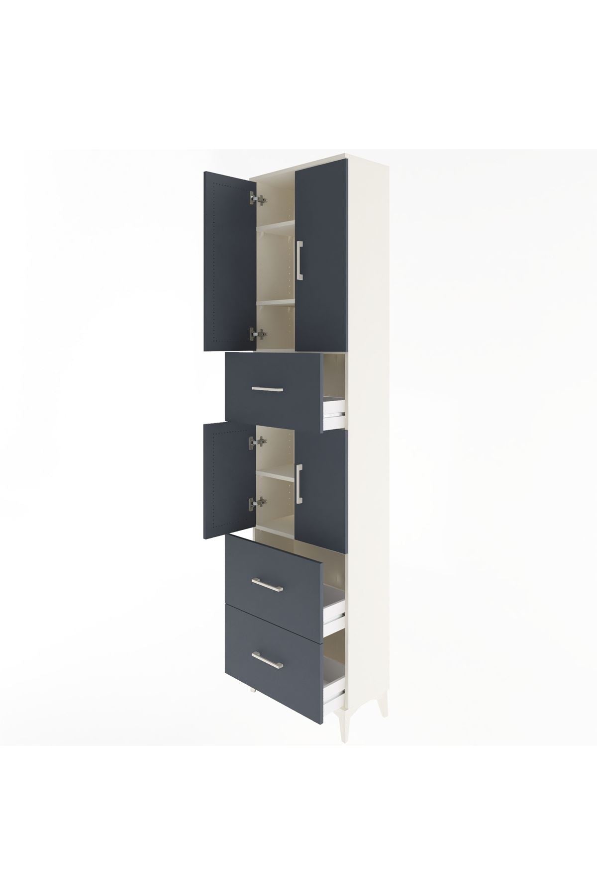 Arges Dolap 5 Raflı 3 Çekmeceli 4 Kapaklı 60x30x243 - S32M071V2A