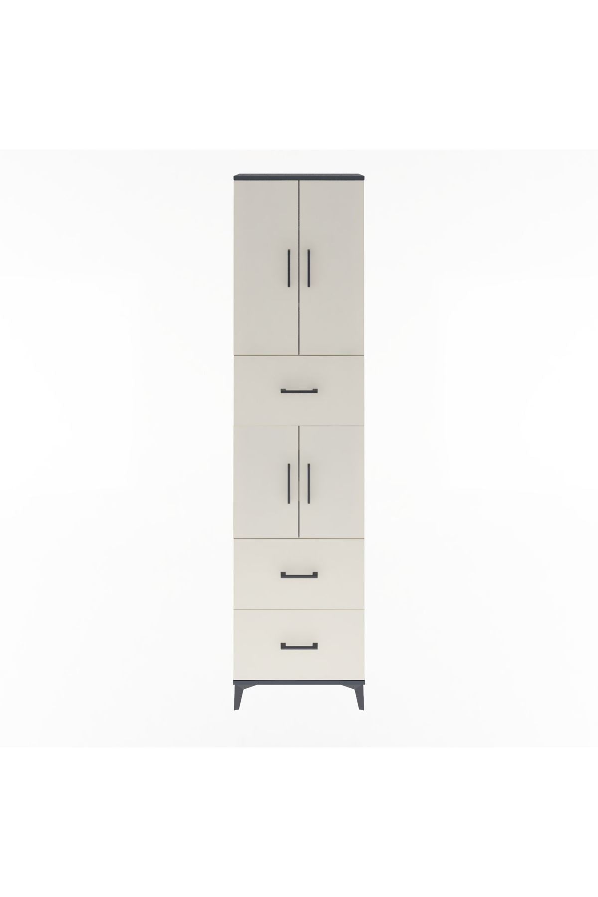 Arges Dolap 5 Raflı 3 Çekmeceli 4 Kapaklı 60x30x243 - S32M071V4A