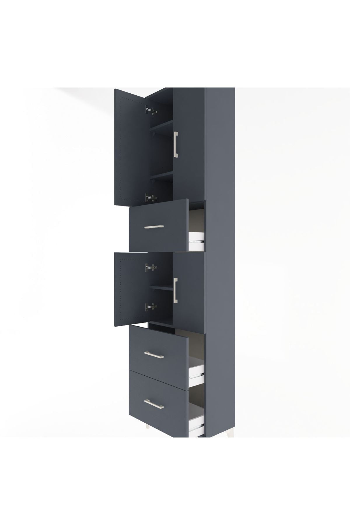 Arges Dolap 5 Raflı 3 Çekmeceli 4 Kapaklı 60x30x243 - S32M071V5A