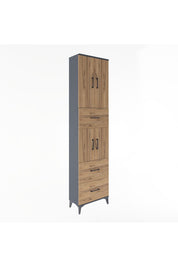 Arges Dolap 5 Raflı 3 Çekmeceli 4 Kapaklı 60x30x243 - S32M071V6A