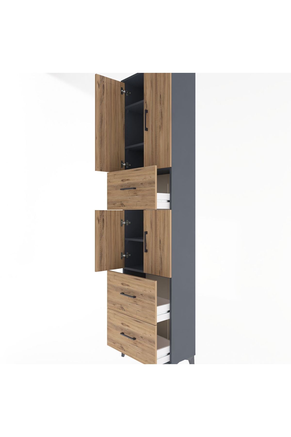 Arges Dolap 5 Raflı 3 Çekmeceli 4 Kapaklı 60x30x243 - S32M071V6A