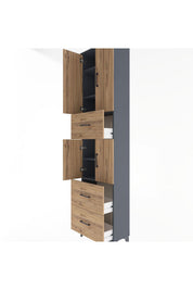 Arges Dolap 5 Raflı 3 Çekmeceli 4 Kapaklı 60x30x243 - S32M071V6A