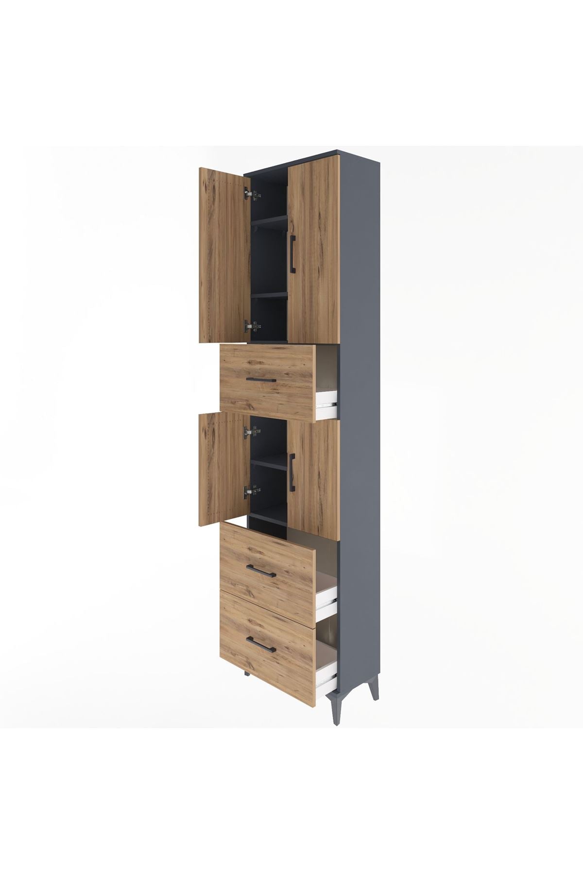 Arges Dolap 5 Raflı 3 Çekmeceli 4 Kapaklı 60x30x243 - S32M071V6A