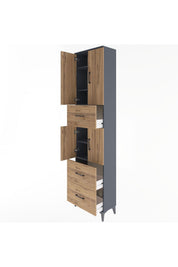 Arges Dolap 5 Raflı 3 Çekmeceli 4 Kapaklı 60x30x243 - S32M071V6A