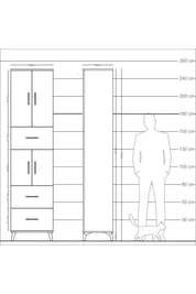 Arges Dolap 5 Raflı 3 Çekmeceli 4 Kapaklı 60x30x243 - S32M071V6A