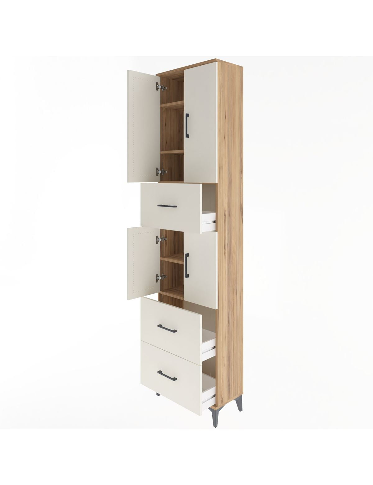 Arges Dolap 5 Raflı 3 Çekmeceli 4 Kapaklı 60x30x243 - S32M071V7A
