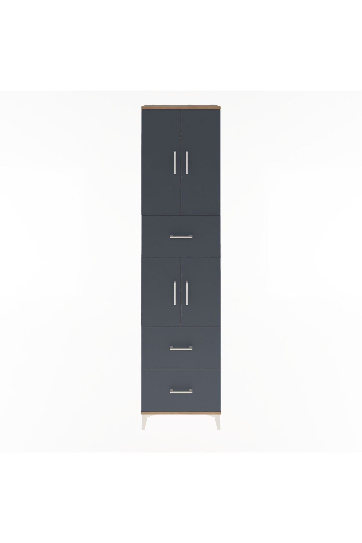 Arges Dolap 5 Raflı 3 Çekmeceli 4 Kapaklı 60x30x243 - S32M071V8A