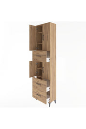 Arges Dolap 5 Raflı 3 Çekmeceli 4 Kapaklı 60x30x243 - S32M071V9A