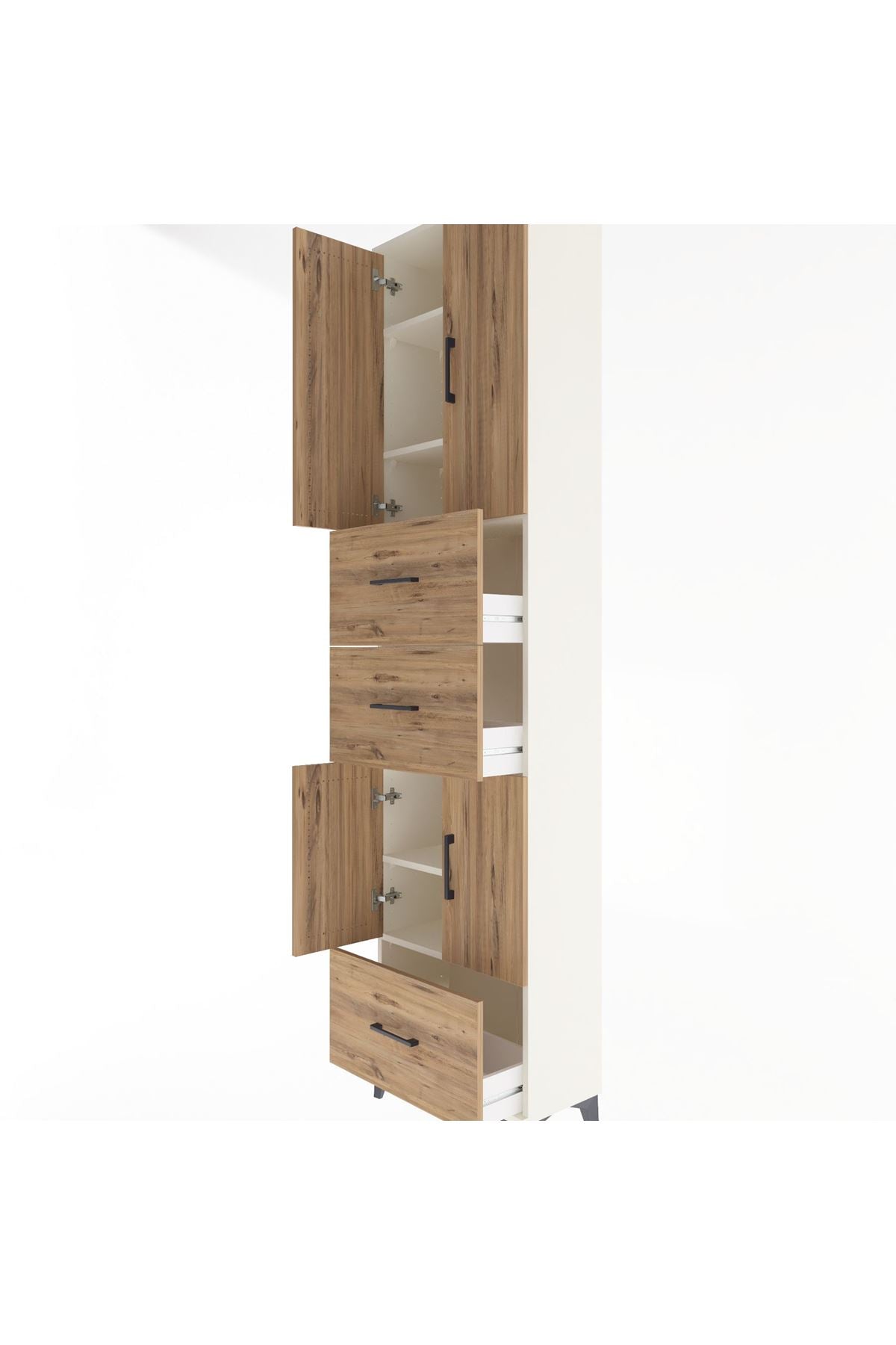 Arges Dolap 5 Raflı 3 Çekmeceli 4 Kapaklı 60x30x243 - S32M072V3A