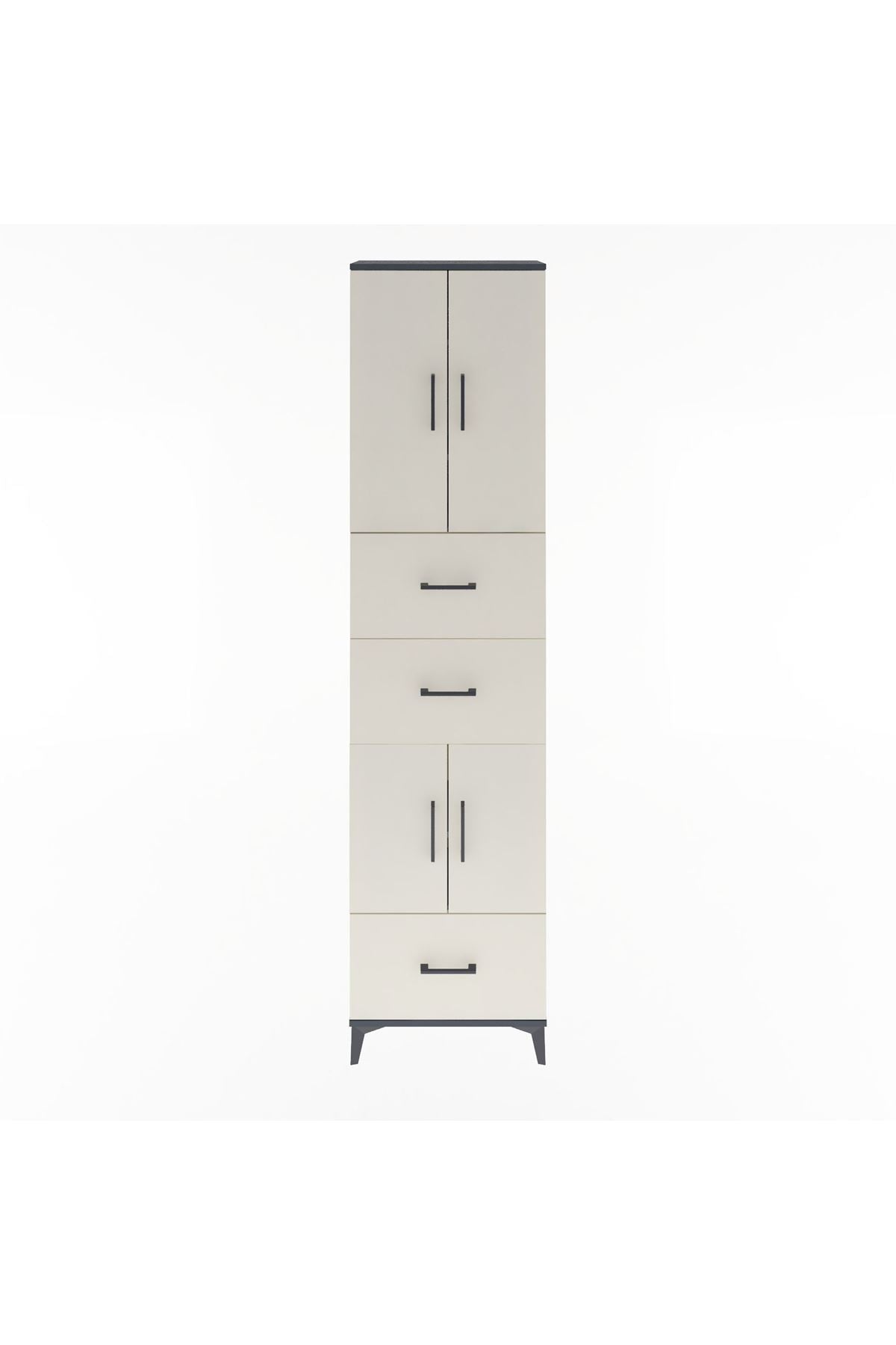 Arges Dolap 5 Raflı 3 Çekmeceli 4 Kapaklı 60x30x243 - S32M072V4A