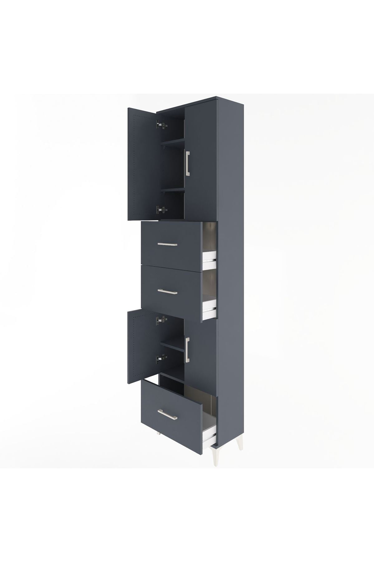 Arges Dolap 5 Raflı 3 Çekmeceli 4 Kapaklı 60x30x243 - S32M072V5A