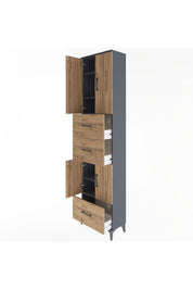 Arges Dolap 5 Raflı 3 Çekmeceli 4 Kapaklı 60x30x243 - S32M072V6A