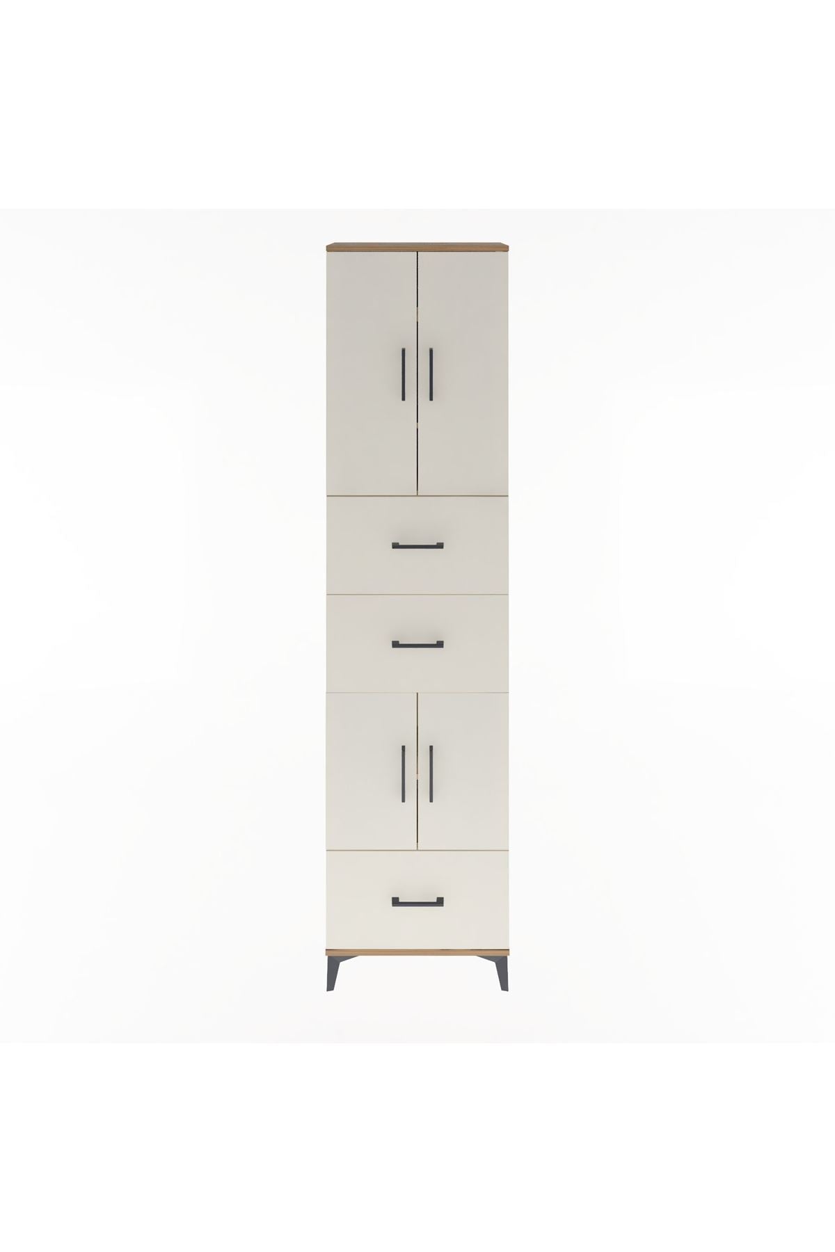 Arges Dolap 5 Raflı 3 Çekmeceli 4 Kapaklı 60x30x243 - S32M072V7A