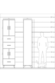 Arges Dolap 5 Raflı 3 Çekmeceli 4 Kapaklı 60x30x243 - S32M072V6A