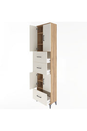 Arges Dolap 5 Raflı 3 Çekmeceli 4 Kapaklı 60x30x243 - S32M072V7A