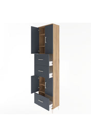 Arges Dolap 5 Raflı 3 Çekmeceli 4 Kapaklı 60x30x243 - S32M072V8A