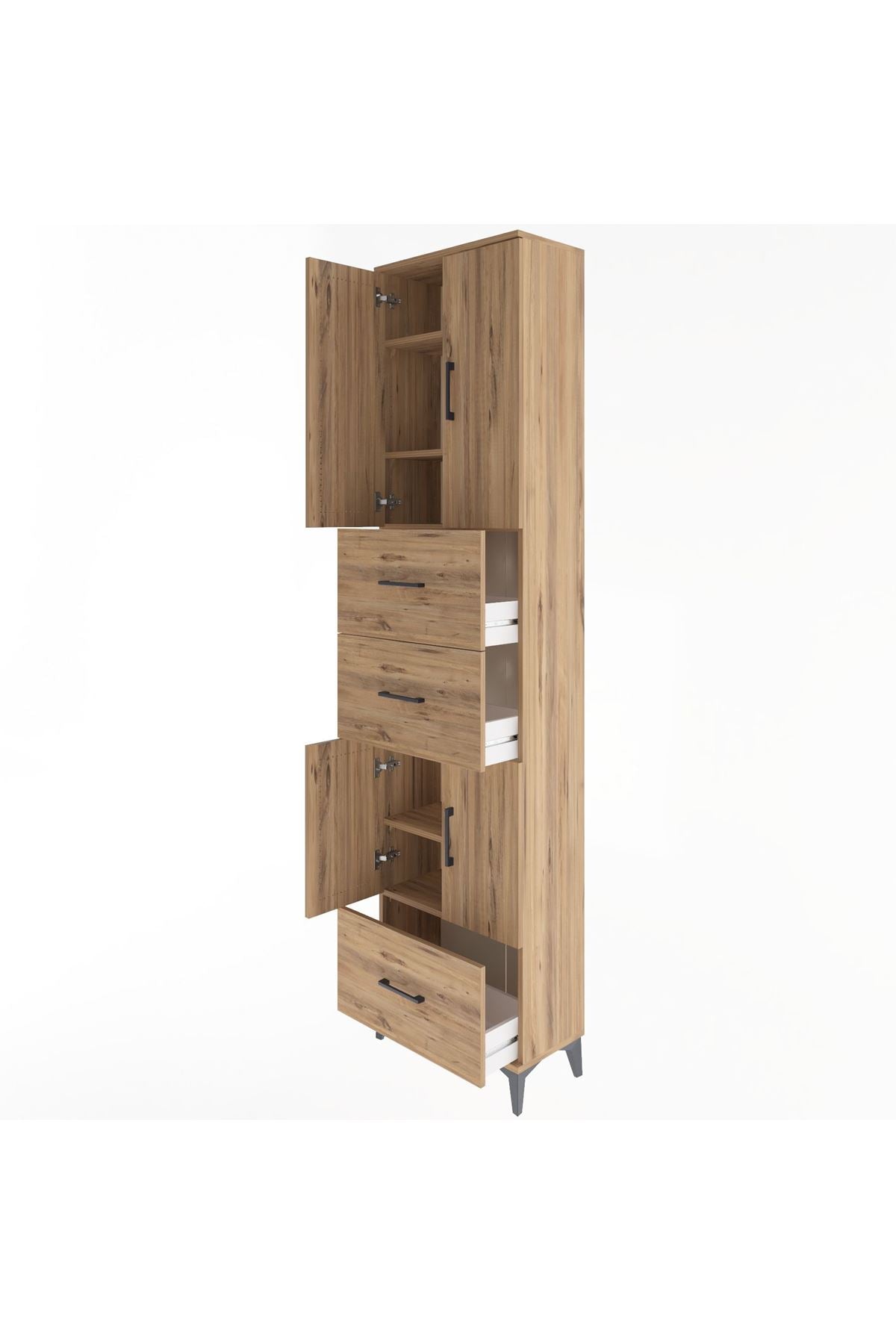 Arges Dolap 5 Raflı 3 Çekmeceli 4 Kapaklı 60x30x243 - S32M072V9A