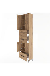 Arges Dolap 5 Raflı 3 Çekmeceli 4 Kapaklı 60x30x243 - S32M072V9A