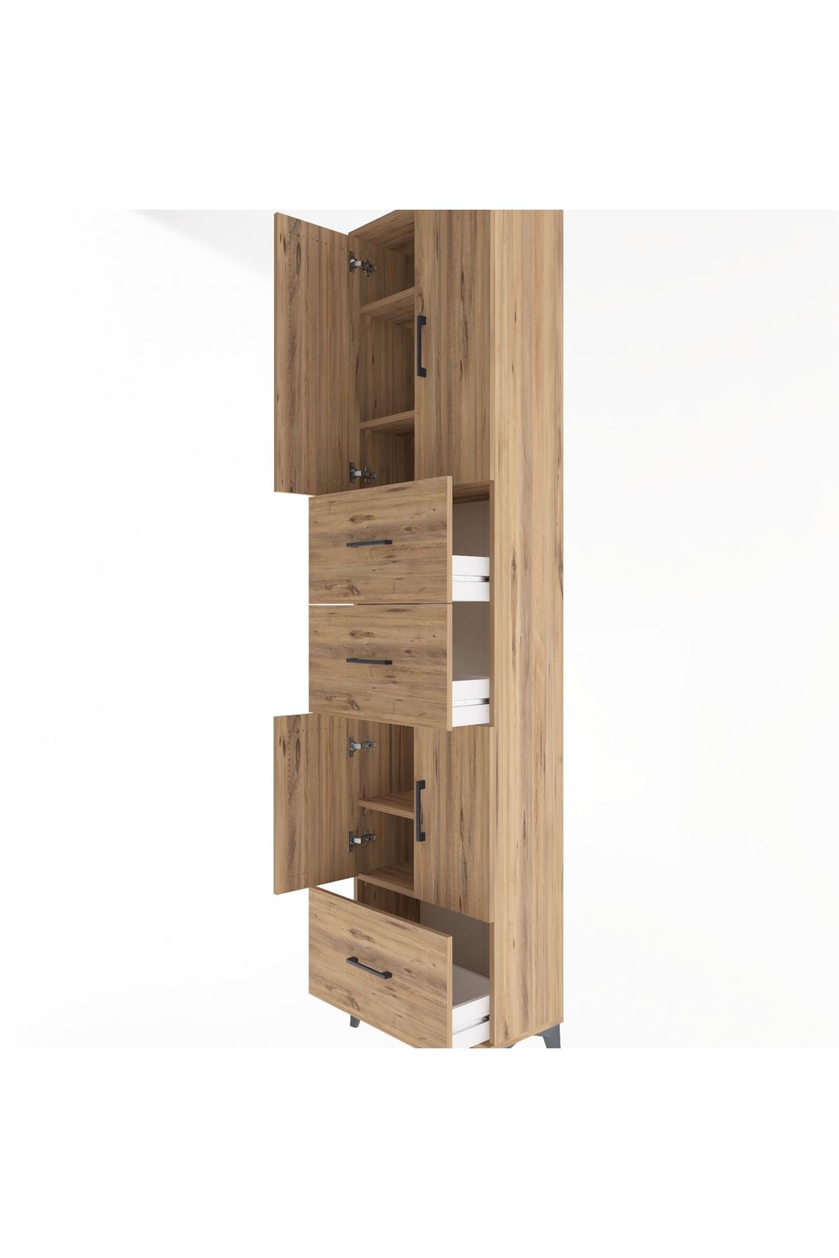 Arges Dolap 5 Raflı 3 Çekmeceli 4 Kapaklı 60x30x243 - S32M072V9A