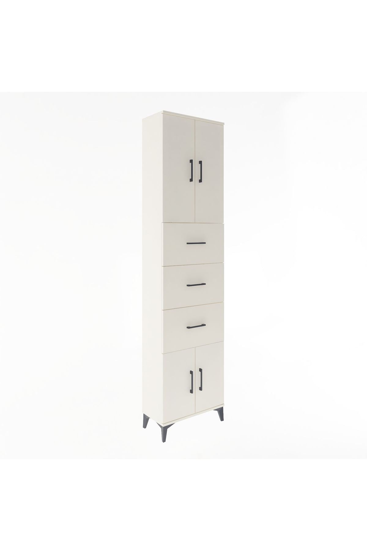 Arges Dolap Tek Raflı 3 Çekmeceli 4 Kapaklı 60x30x243 - S32M073V1A