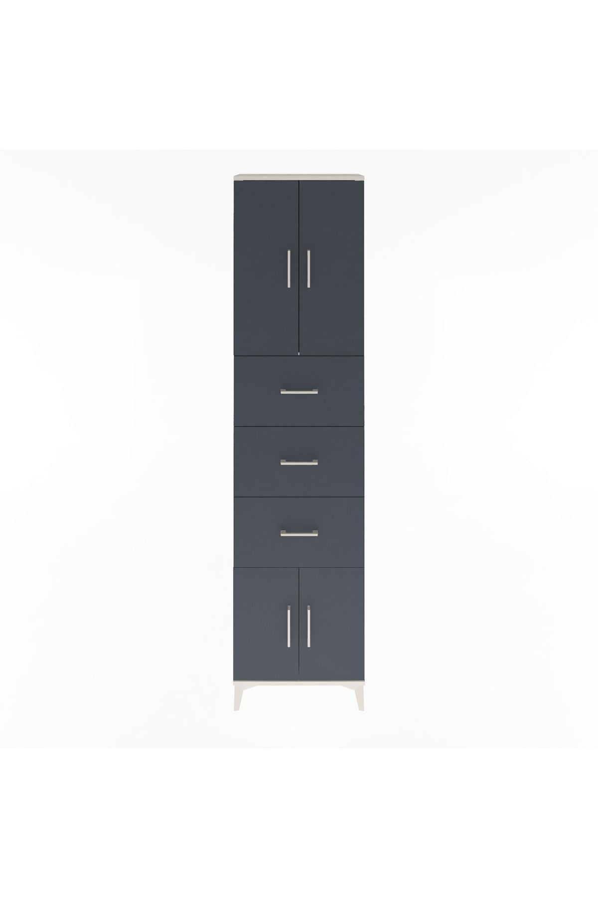 Arges Dolap Tek Raflı 3 Çekmeceli 4 Kapaklı 60x30x243 - S32M073V2A