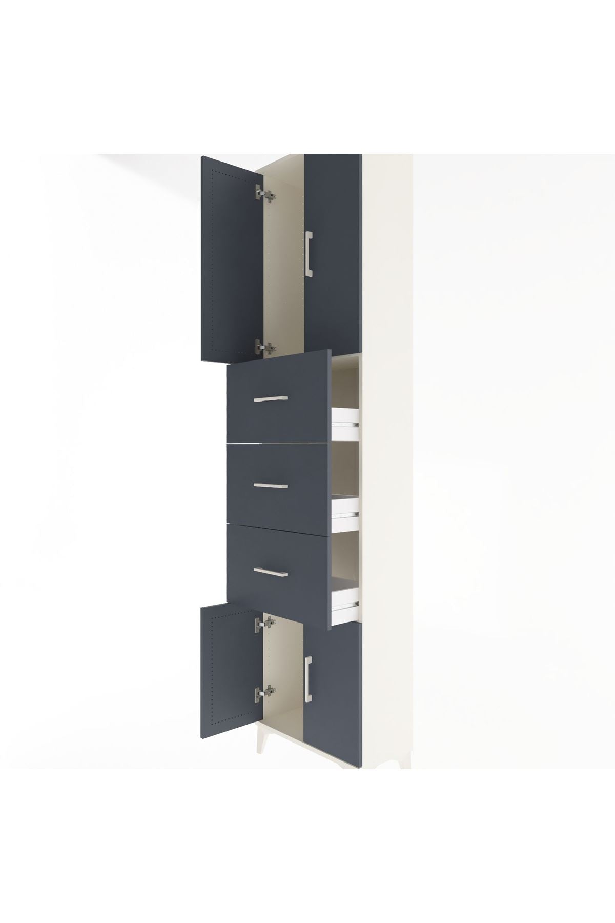 Arges Dolap Tek Raflı 3 Çekmeceli 4 Kapaklı 60x30x243 - S32M073V2A