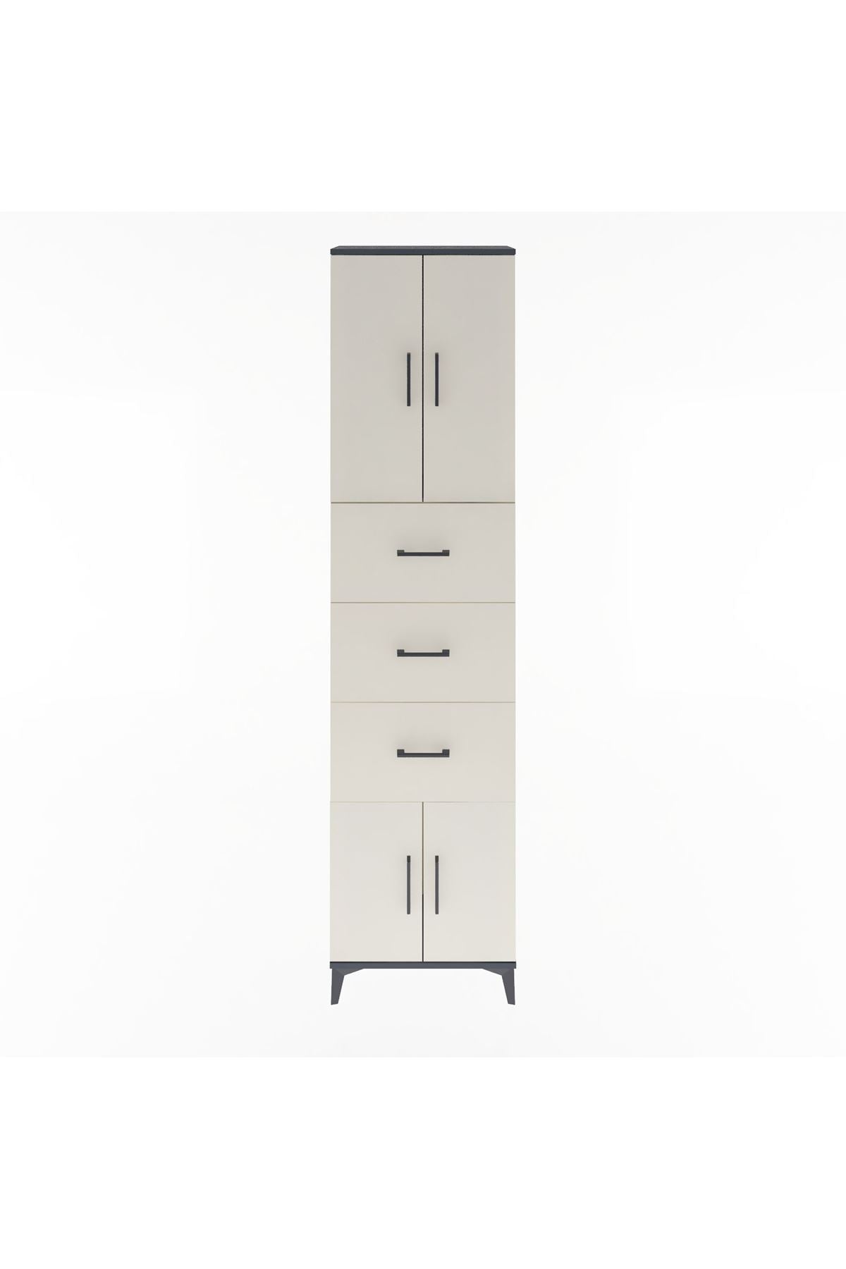 Arges Dolap Tek Raflı 3 Çekmeceli 4 Kapaklı 60x30x243 - S32M073V4A