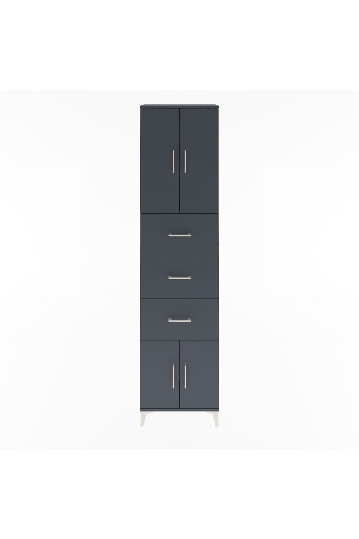 Arges Dolap Tek Raflı 3 Çekmeceli 4 Kapaklı 60x30x243 - S32M073V5A