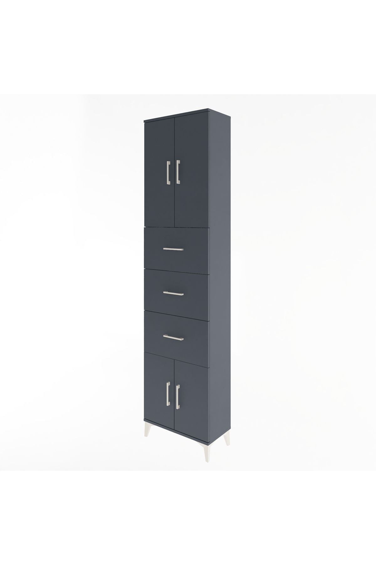 Arges Dolap Tek Raflı 3 Çekmeceli 4 Kapaklı 60x30x243 - S32M073V5A