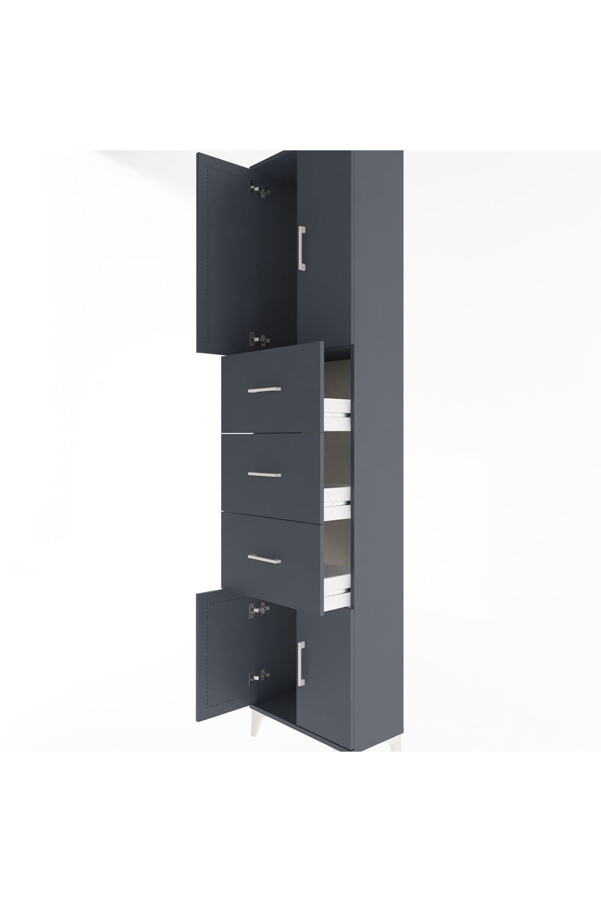 Arges Dolap Tek Raflı 3 Çekmeceli 4 Kapaklı 60x30x243 - S32M073V5A