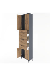 Arges Dolap Tek Raflı 3 Çekmeceli 4 Kapaklı 60x30x243 - S32M073V6A