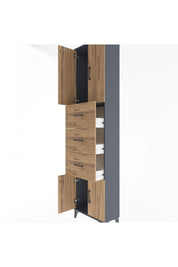 Arges Dolap Tek Raflı 3 Çekmeceli 4 Kapaklı 60x30x243 - S32M073V6A