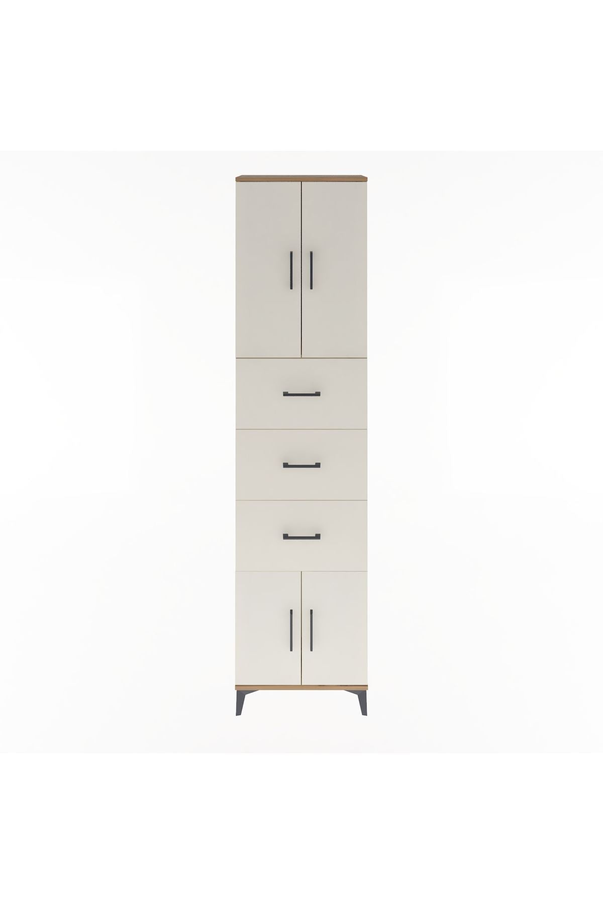 Arges Dolap Tek Raflı 3 Çekmeceli 4 Kapaklı 60x30x243 - S32M073V7A